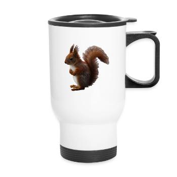 Squirrel of course - Thermal mug with handle - white - Front