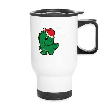 Lustig Dino Weihnachtsbaum Weihnachten Geschenk - Thermobecher mit Tragegriff - Weiß - Vorne