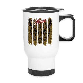Vintage Retro Style Mäuschen | Maus Tier Geschenk - Thermobecher mit Tragegriff - Weiß - Vorne