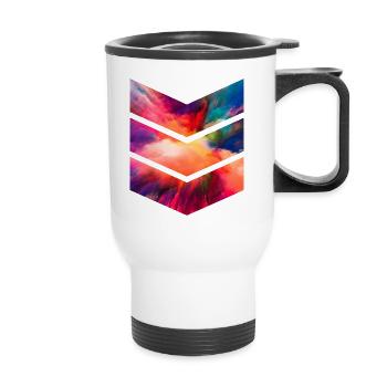 timeless pattern colors clouds - Thermal mug with handle - white - Front