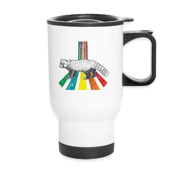 Petit panda arc-en-ciel utilisé - Tasse isotherme avec poignée - blanc - Devant