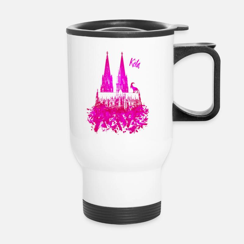 Kölner Dom - Thermobecher mit Tragegriff - Weiß