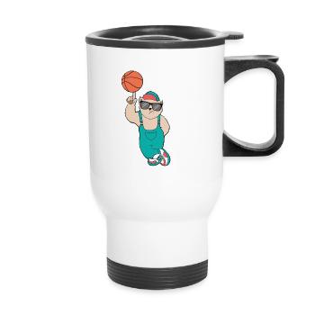 cadeau cool chemise chemise ours - Tasse isotherme avec poignée - blanc - Devant