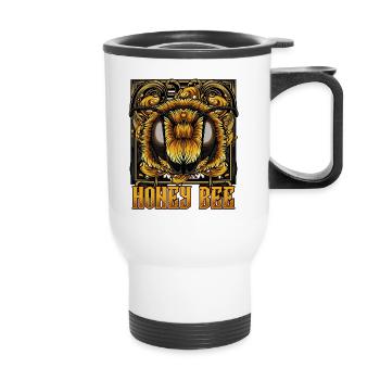Modern honeybee | Trendy bee wasp gift - Thermal mug with handle - white - Front