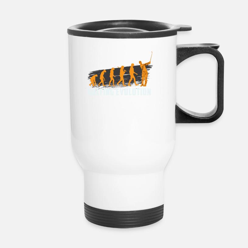 GOLFING EVOLUTION golfer golf motive - Thermal mug with handle - white