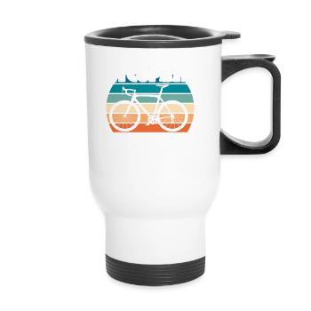 Cycliste cycliste Cycopath Nom - Tasse isotherme avec poignée - blanc - Devant