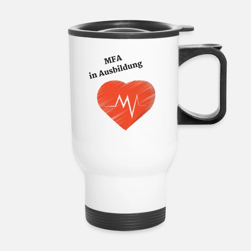 MFA Arzthelferin Ausbildung Arztpraxis Geschenk - Thermobecher mit Tragegriff - Weiß