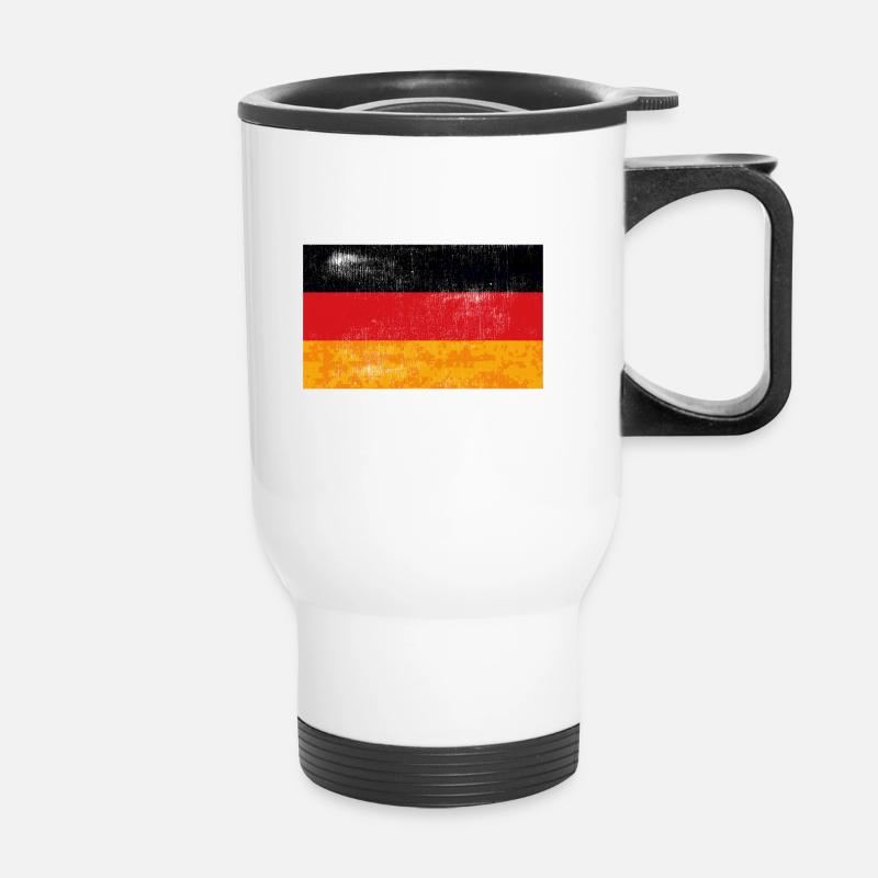 Deutschland Deutsch Deutsche Flagge Geschenk Idee - Thermobecher mit Tragegriff - Weiß