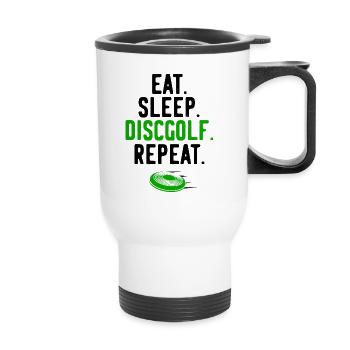 disc Golf - Thermal mug with handle - white - Front
