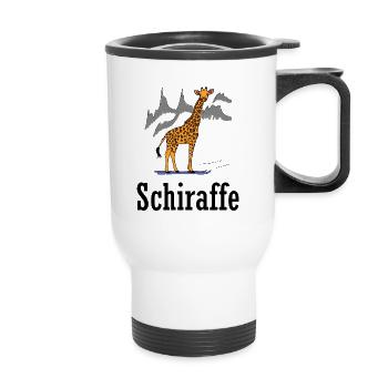 lustige Giraffe Ski Schiraffe Berge Geschenkidee - Thermobecher mit Tragegriff - Weiß - Vorne