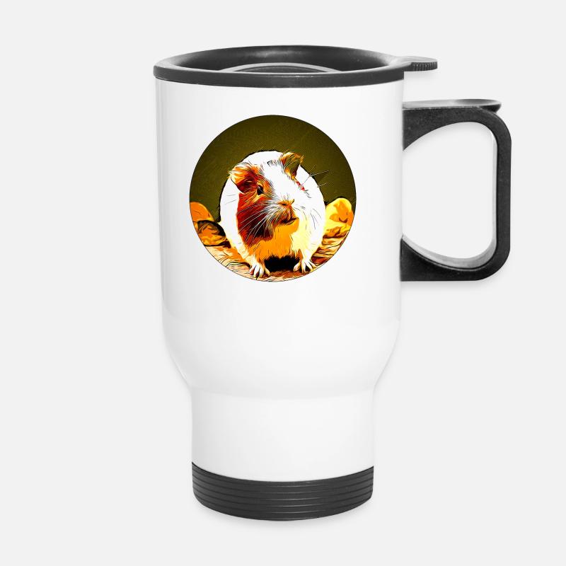 Guinea pig a nd std - Thermal mug with handle - white
