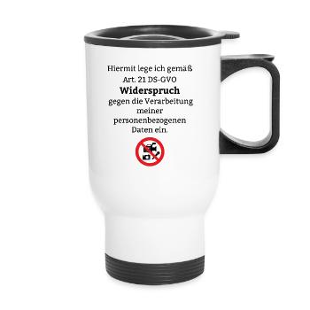 Datenschutz Verordnung Law DSGVO Event Foto Jura - Thermobecher mit Tragegriff - Weiß - Vorne