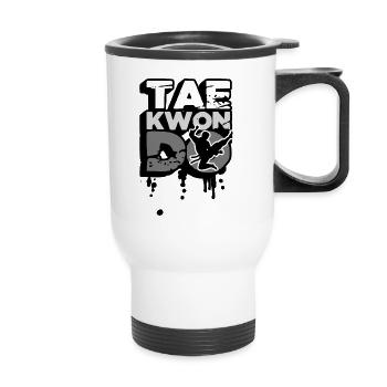 Combat de Taekwondo - Tasse isotherme avec poignée - blanc - Devant