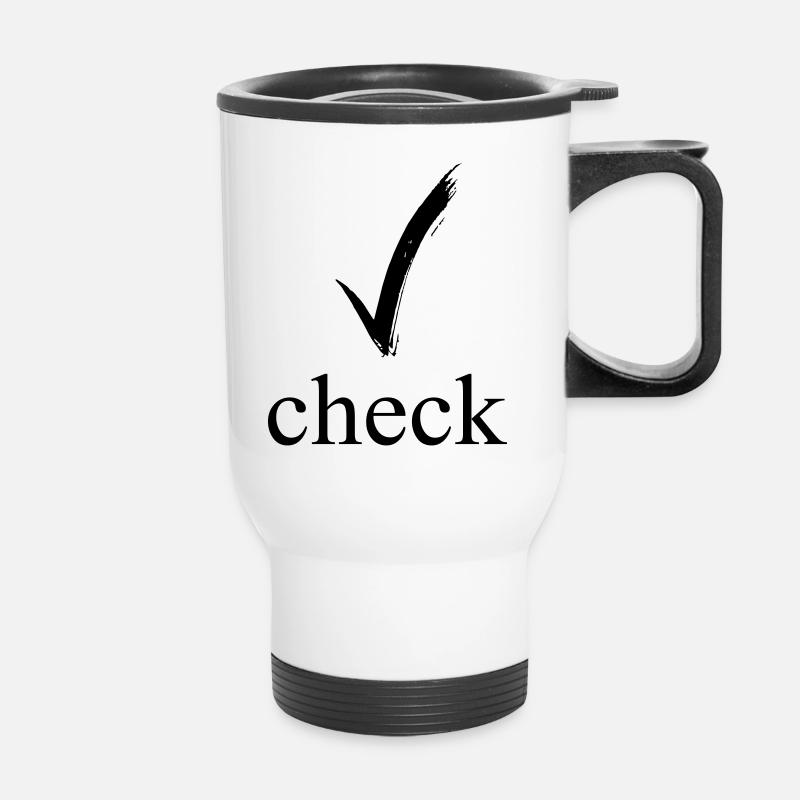 check mark - Thermal mug with handle - white