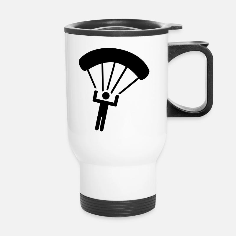 Parachute jumping - Thermal mug with handle - white
