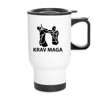 krav maga - Thermal mug with handle - white - Front