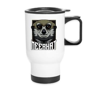 Suricate visage Amour des animaux - Tasse isotherme avec poignée - blanc - Devant