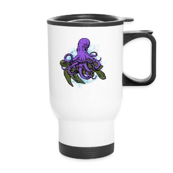 Poulpe et la tortue - Tasse isotherme avec poignée - blanc - Devant