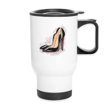 Sexy high heels - Thermal mug with handle - white - Front