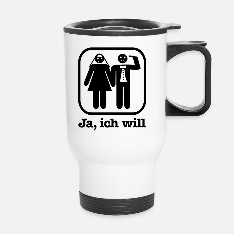 Ja ich will - Thermal mug with handle - white