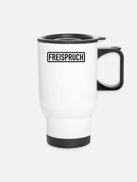 Freispruch - Unschuldig vor Gericht - Thermobecher mit Tragegriff - Weiß