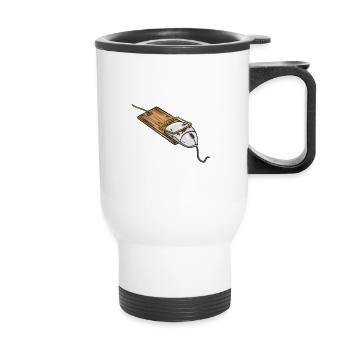 Gamer mouse trap computer mouse - Thermal mug with handle - white - Front