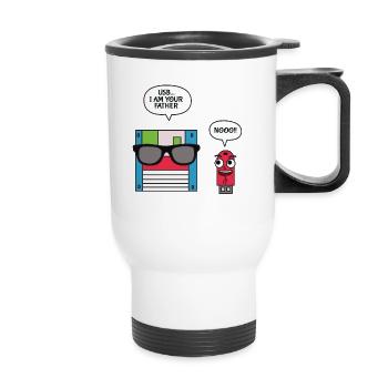 Disquette USB I am Your Father T-shirt, Geek - Tasse isotherme avec poignée - blanc - Devant