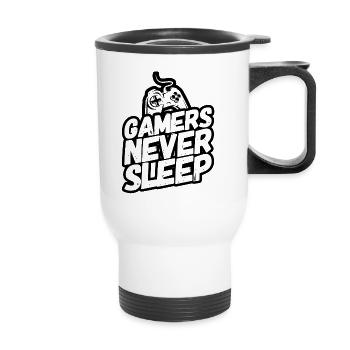 Gamer Gaming Gambling Jeux vidéo Dormir - Tasse isotherme avec poignée - blanc - Devant