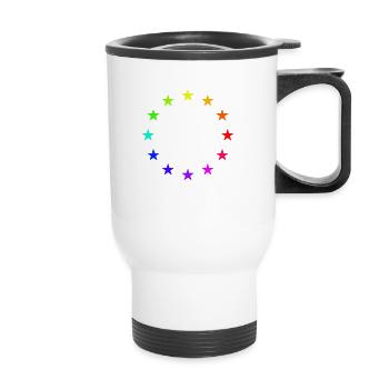 Europe EU Flage Rainbow - Thermal mug with handle - white - Front