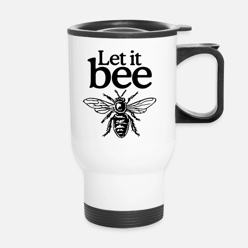 Let It Bee Beekeeper Quote Design (two-color) - Thermal mug with handle - white