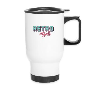 Retro - Thermal mug with handle - white - Front