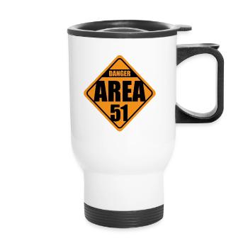 DANGER area 51 - Thermal mug with handle - white - Front