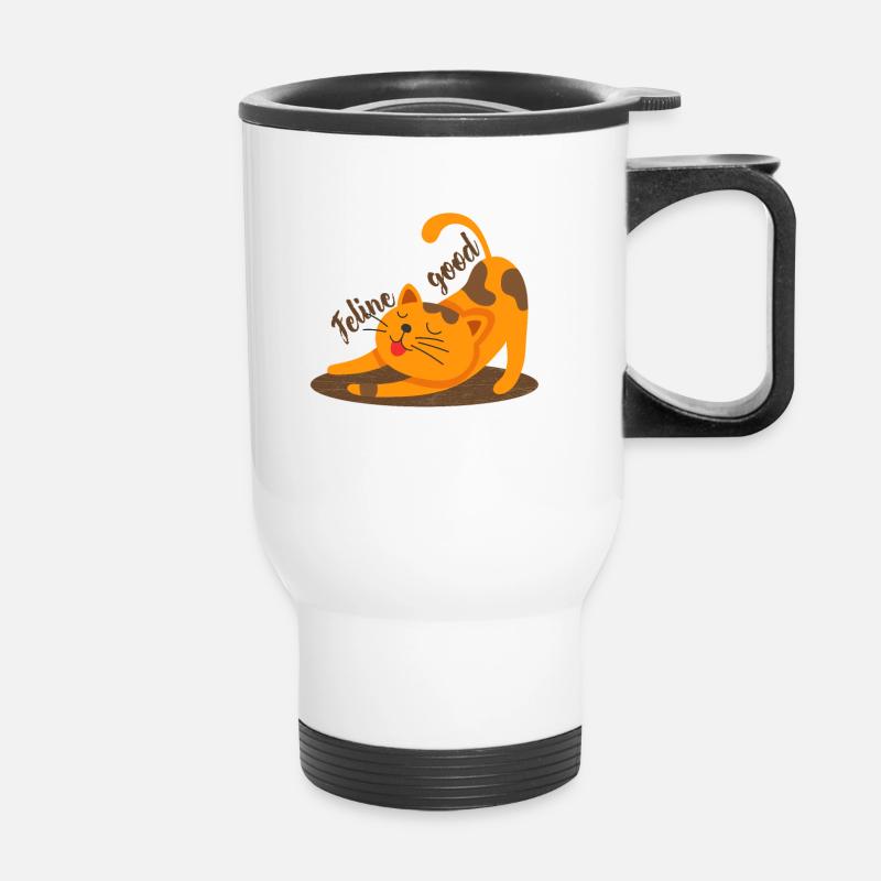 cat - Thermal mug with handle - white