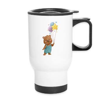 Doux Petit anniversaire Lufballon Confettis - Tasse isotherme avec poignée - blanc - Devant