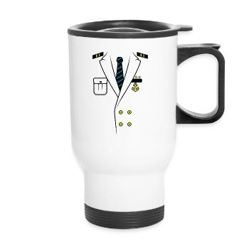 Captain Captain Carnival Carnival party costume - Thermal mug with handle - white - Front