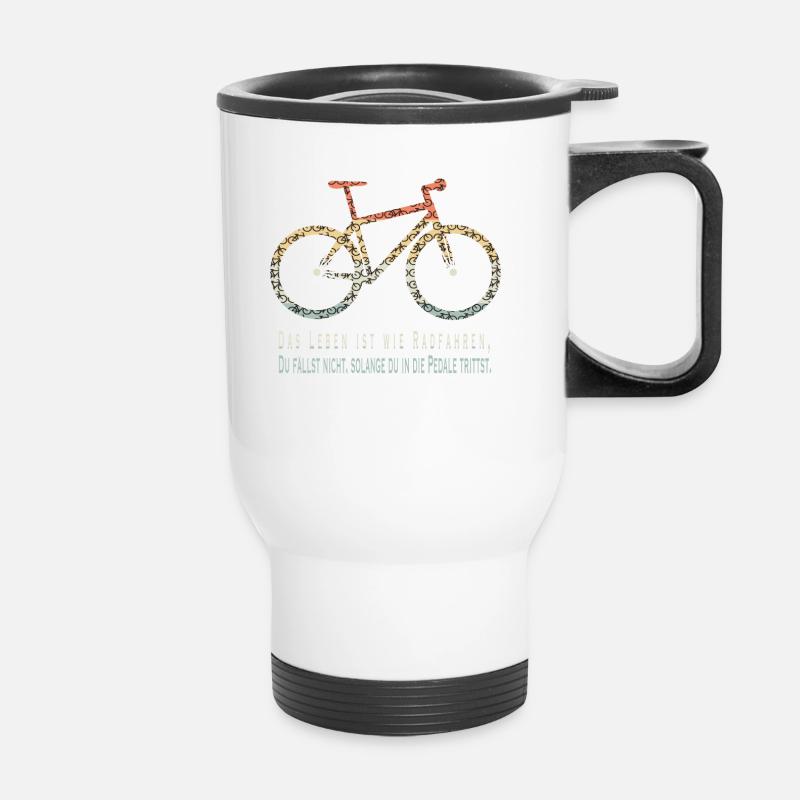 Fahrrad fahren - Thermobecher mit Tragegriff - Weiß