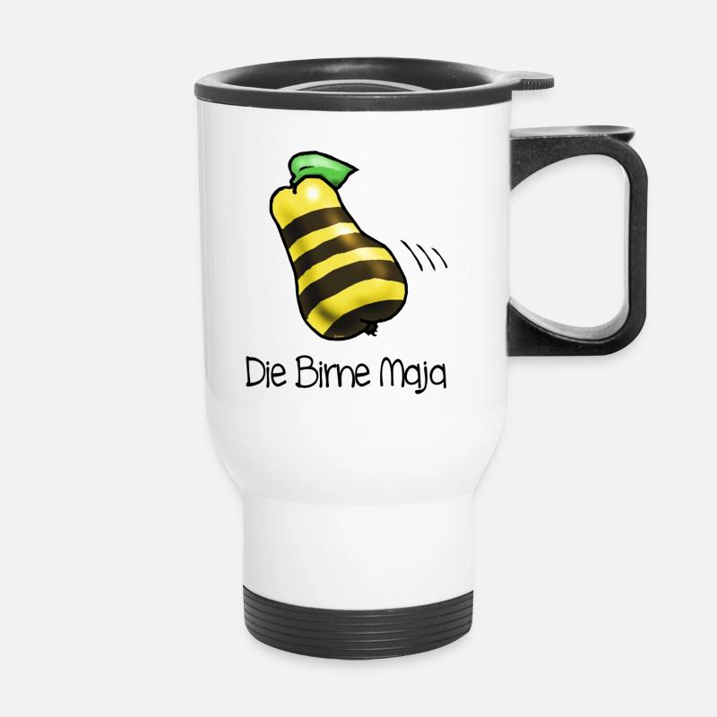 Birne Maja - Thermobecher mit Tragegriff - Weiß