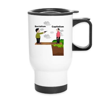 Socialism against capitalism conservative - Thermal mug with handle - white - Front