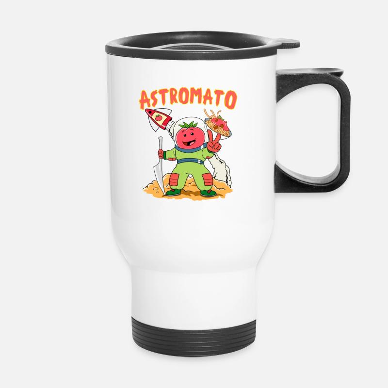 Tomat Astronaut Spaghetti Pasta Noodle Ketchup - Termokrus med bærehåndtag - hvid