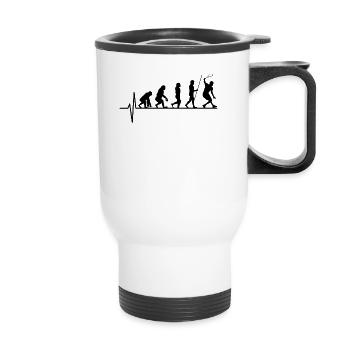 Evolution du joueur de squash - Tasse isotherme avec poignée - blanc - Devant