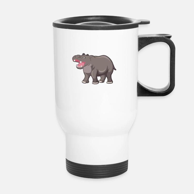 Nölpferd. It's all shit here - Thermal mug with handle - white