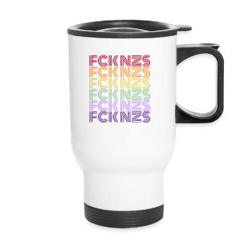 FCK NZS - The world is colorful! - Against the right wing - Thermal mug with handle - white - Front