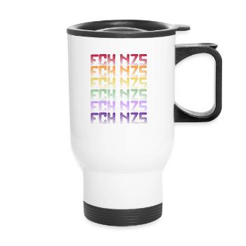 FCK NZS - The world is colorful! - Against the right wing - Thermal mug with handle - white - Front