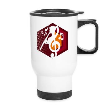 Clarinet - Clarinet player - Thermal mug with handle - white - Front