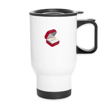 Engagement ring engagement - Thermal mug with handle - white - Front