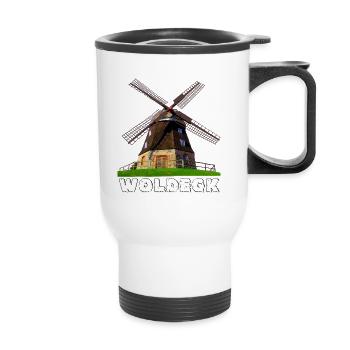 Windmühle Woldegk - Thermobecher mit Tragegriff - Weiß - Vorne