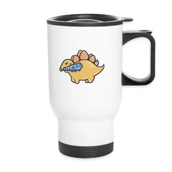 dangerous dinosaur - Thermal mug with handle - white - Front
