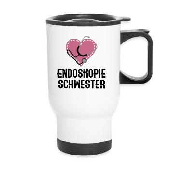Krankenschwester Endoskopie - Thermobecher mit Tragegriff - Weiß - Vorne
