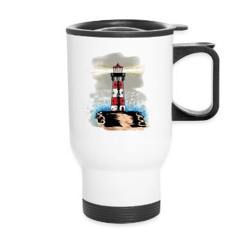 lighthouse Maritim Nautik Fantasy Seafaring Signal - Thermal mug with handle - white - Front