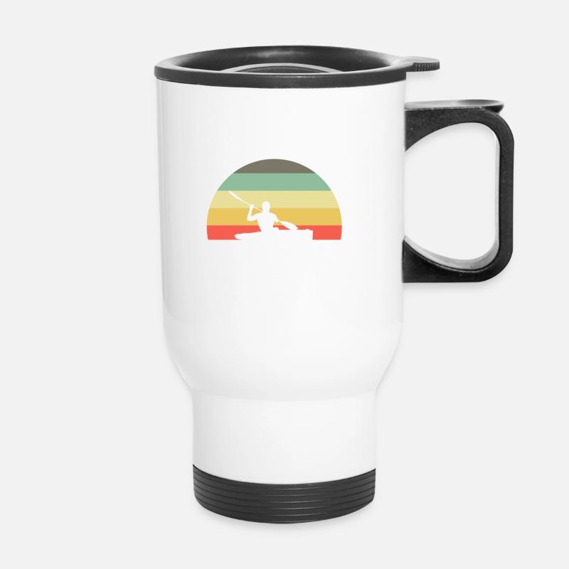 Retro Kayak Sport Gift I Canoe Kayak kayaker - Thermal mug with handle - white